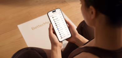 Employee viewing a BetterMe Business step challenge leaderboard on a smartphone