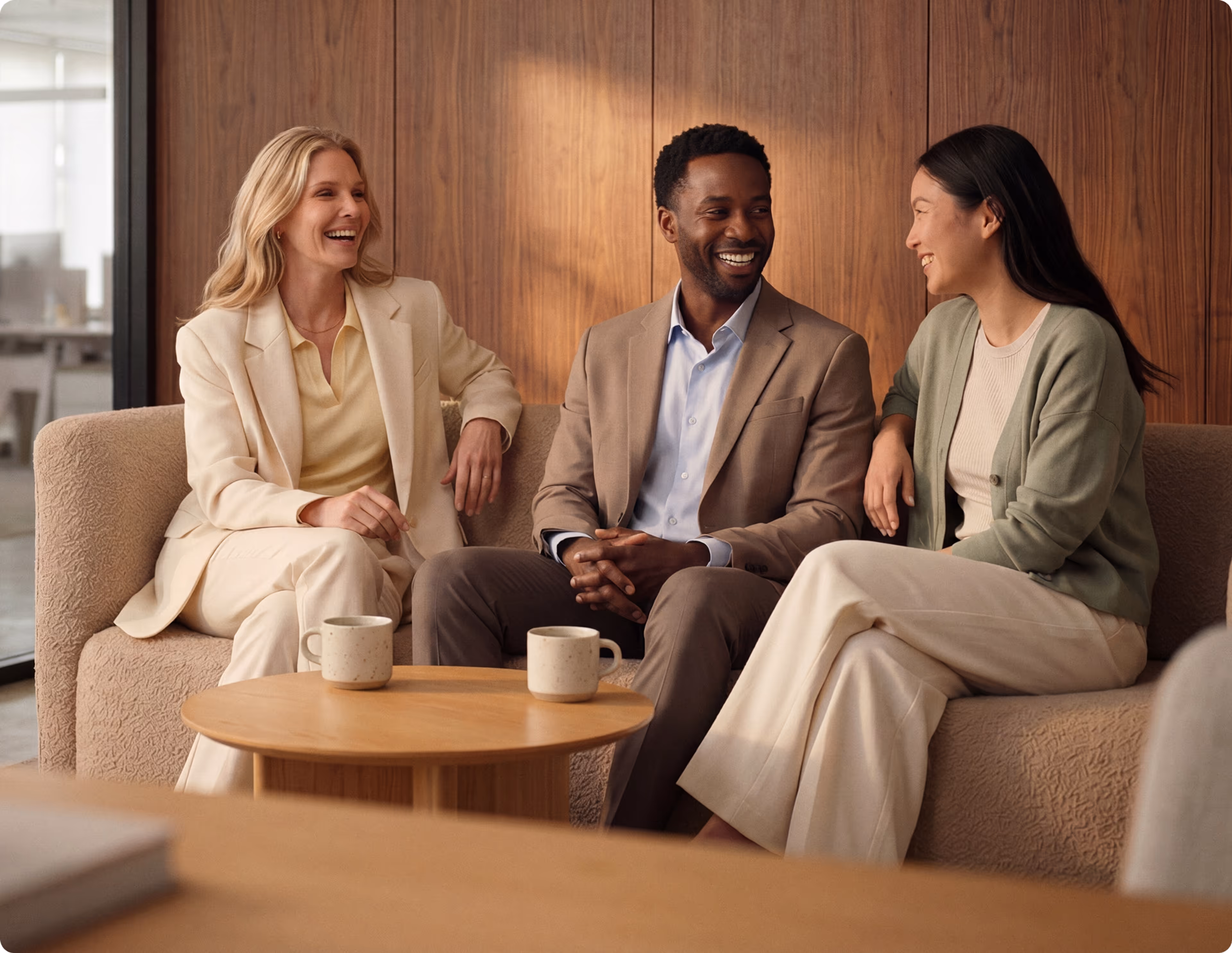 ZONE3000 team members relaxing together in a lounge area