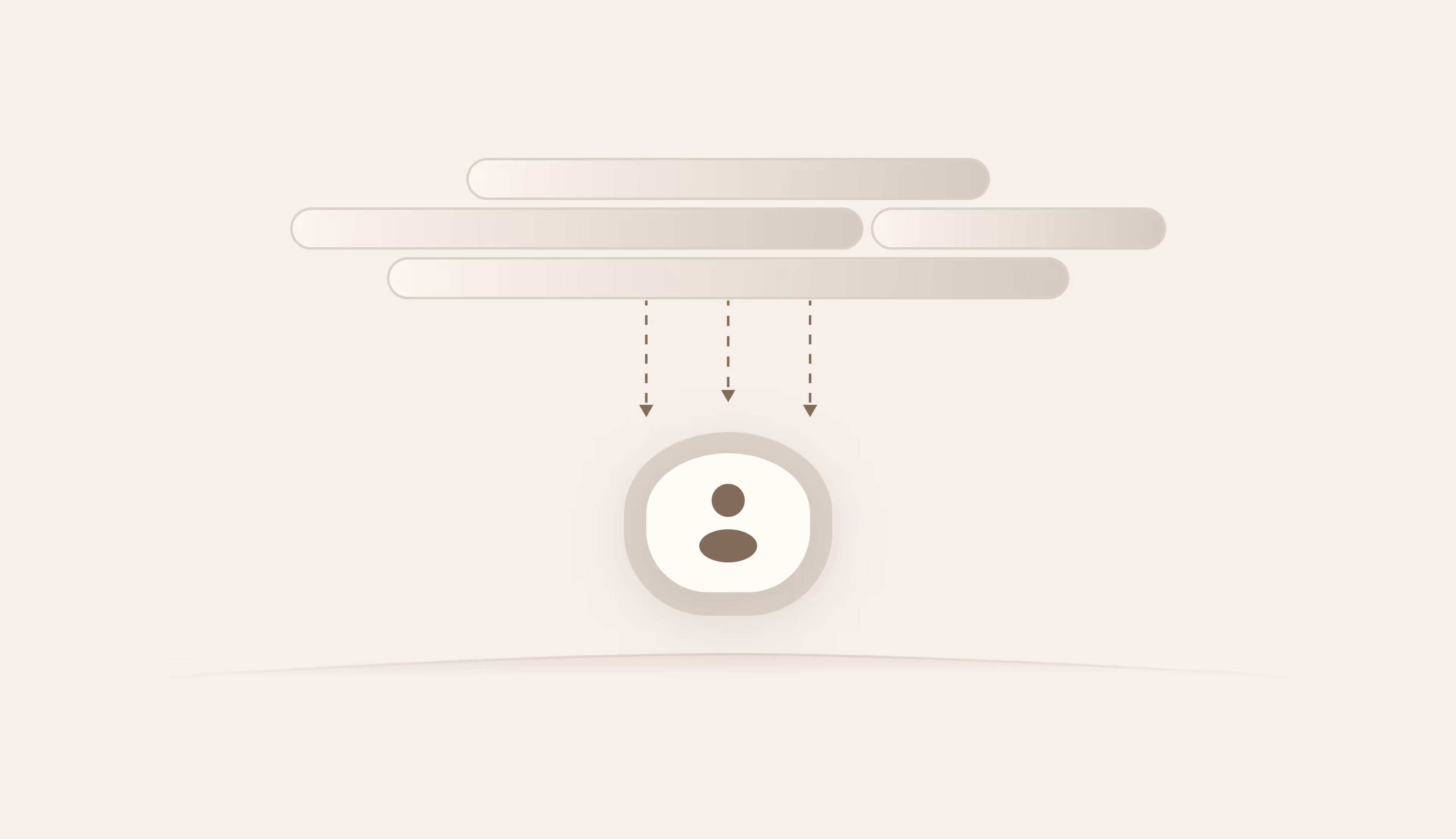 Stacked bars pressing down on an employee icon through three arrows